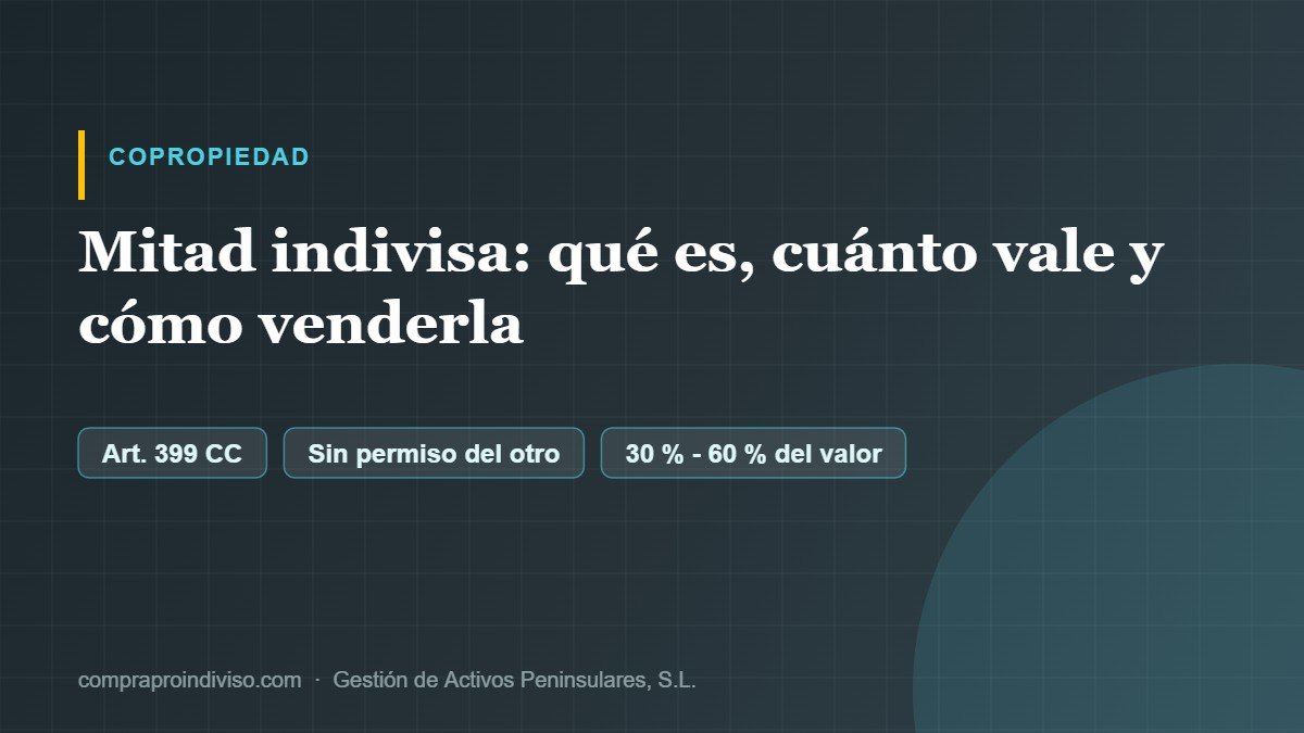 Mitad indivisa de una vivienda: qué es, cuánto vale y cómo venderla