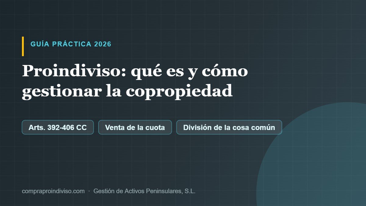 Proindiviso: qué es y cómo gestionar la copropiedad
