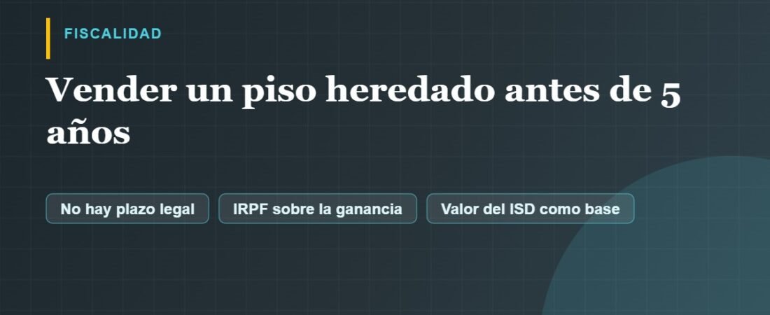 Vender un piso heredado antes de 5 años: qué debes saber